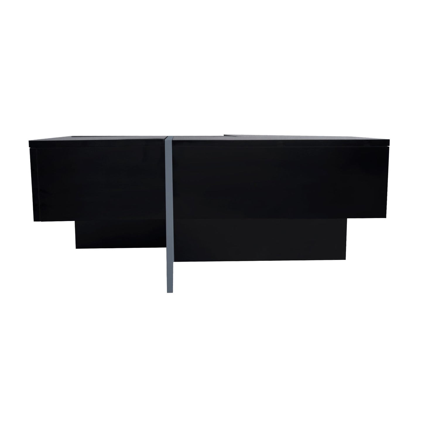 Unique Design Coffee Table with 4 Hidden Storage Compartments, Square Cocktail Table with Extendable Sliding Tabletop, UV High-gloss Design Center Table for Living Room, 31.5"x 31.5"