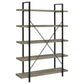 Grey Driftwood and Gunmetal 5-tier Bookcase