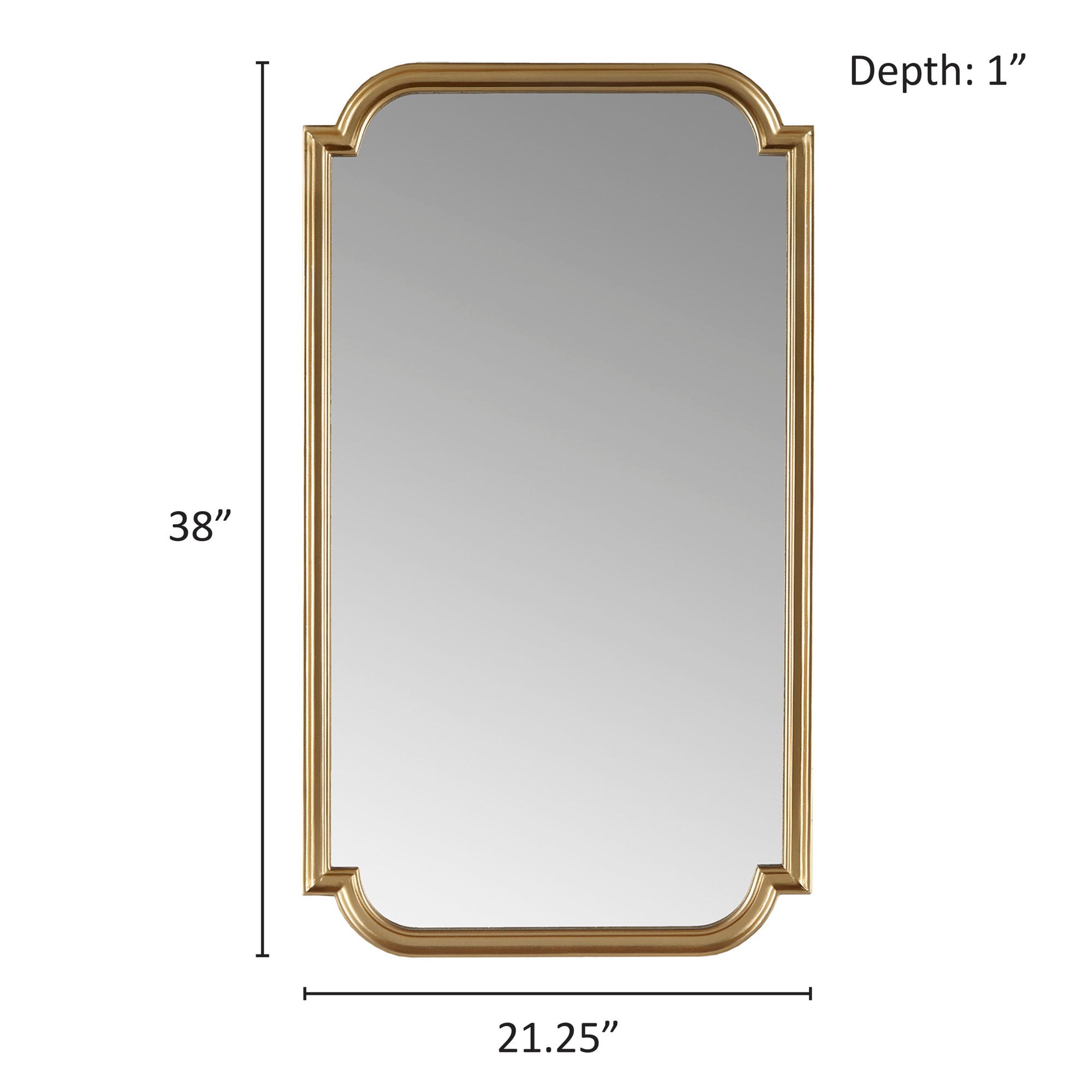 Adelaide - Gold Scalloped Wood Wall Mirror - Gold