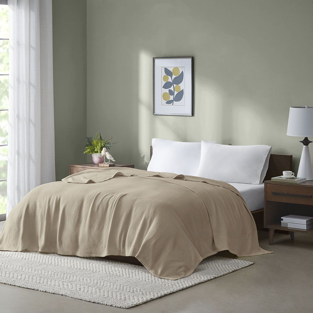 Freshspun Basketweave - Blanket - Khaki