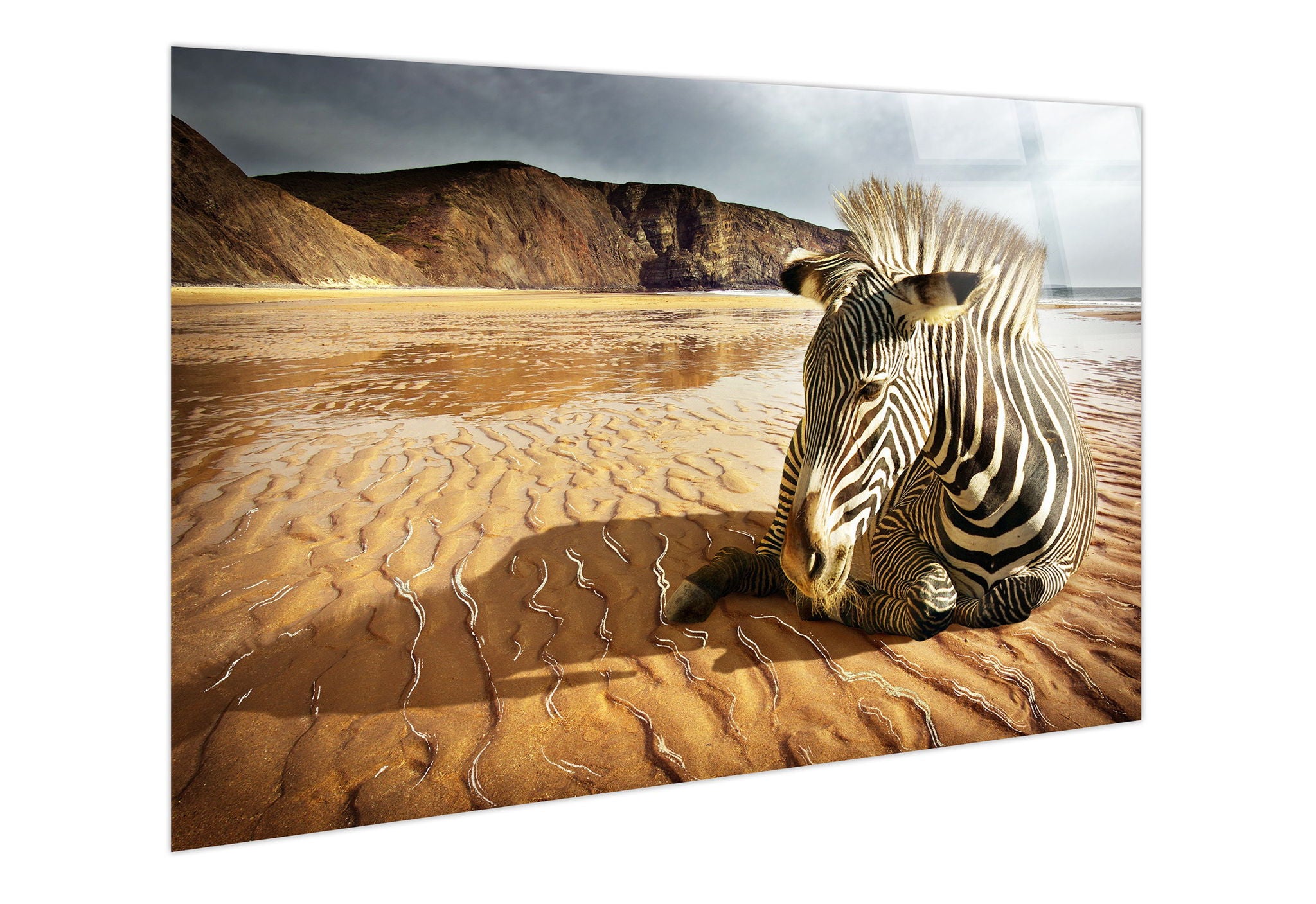 Striped Respite Tempered Glass With Foil - Black / Orange