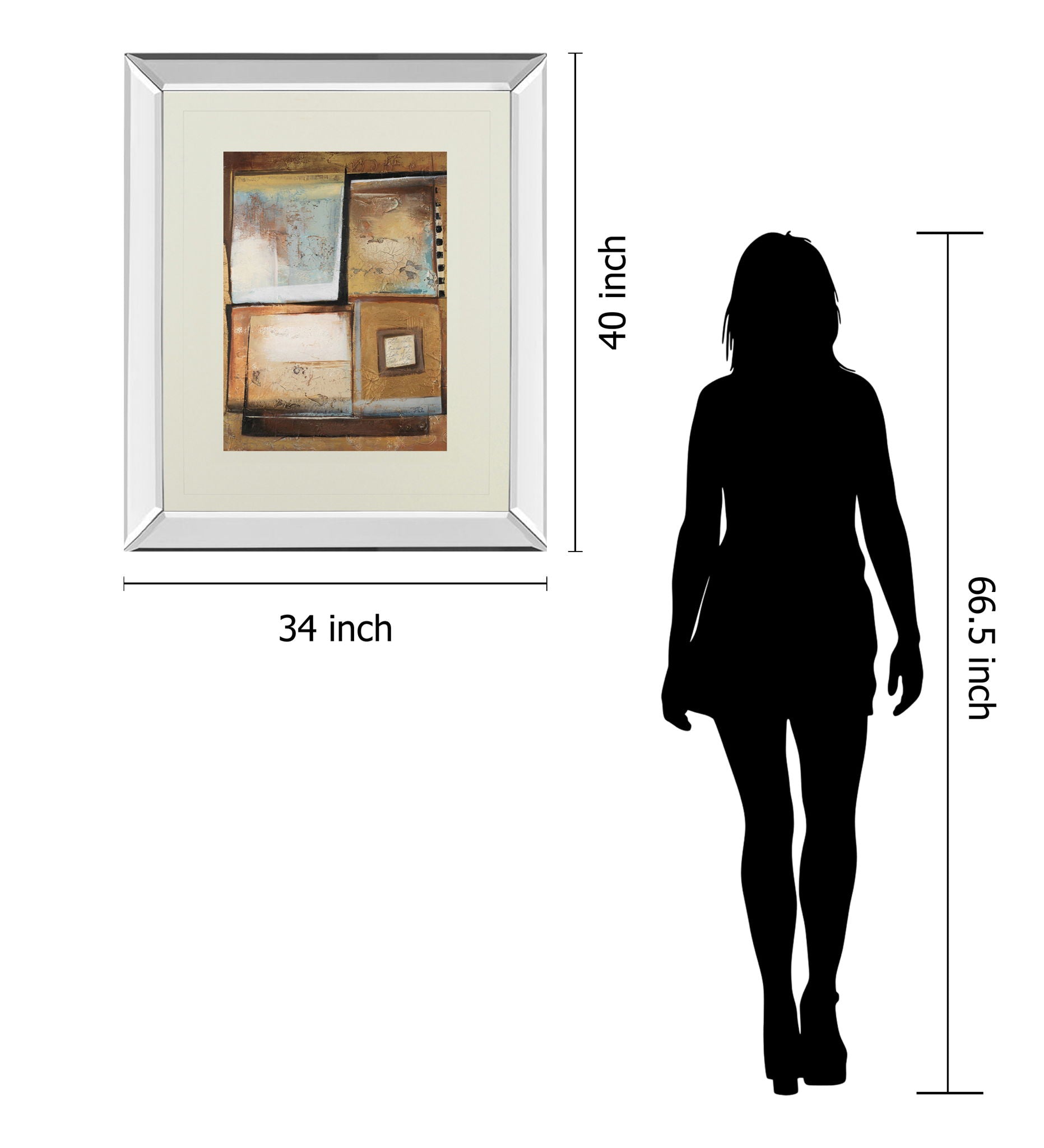 Abstract Il By Patricia Pinto - Mirror Framed Print Wall Art - Beige