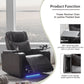 Power Motion Recliner with USB Charging Port and Hidden Arm Storage 2 Convenient Cup Holders Design and 360° Swivel Tray Table,Black(old sku: SG000630AAB)