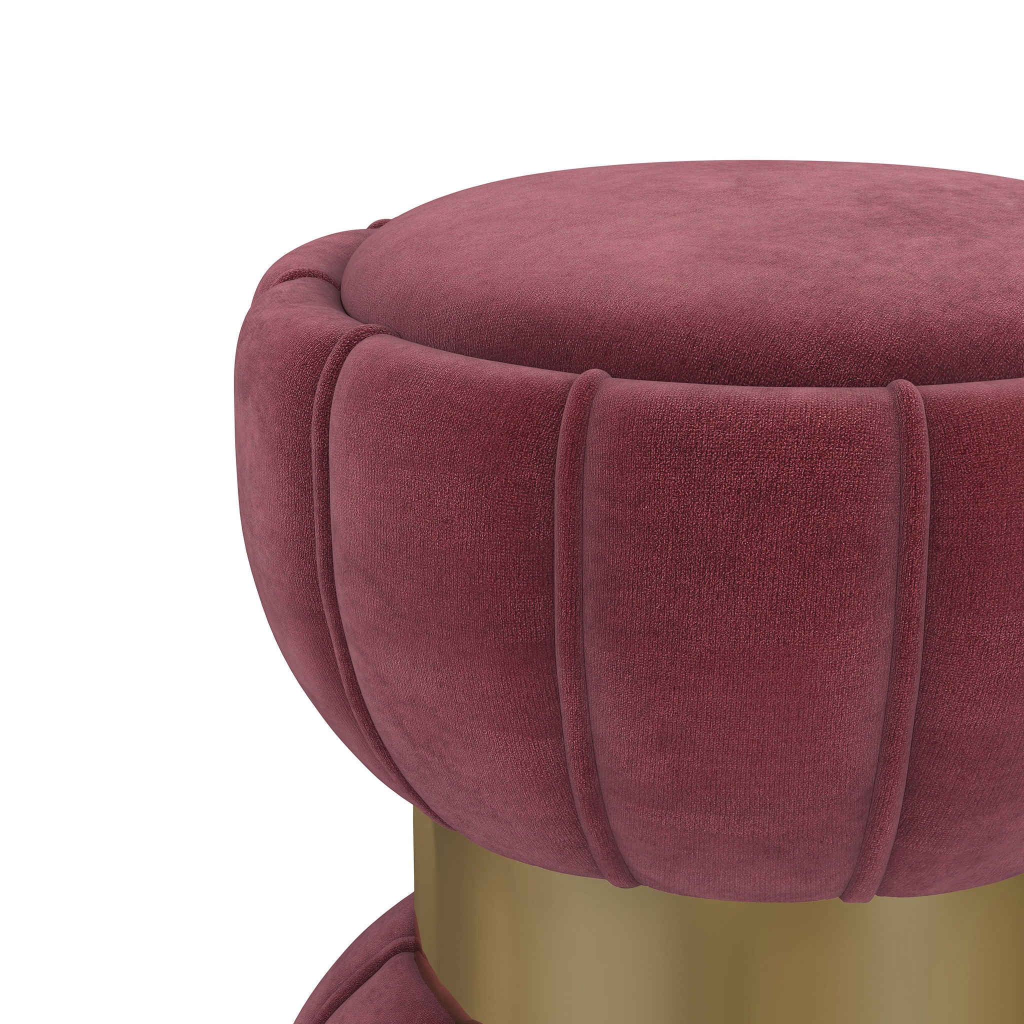 Round Upholstered Ottoman Pouf With y Soft Upholstery