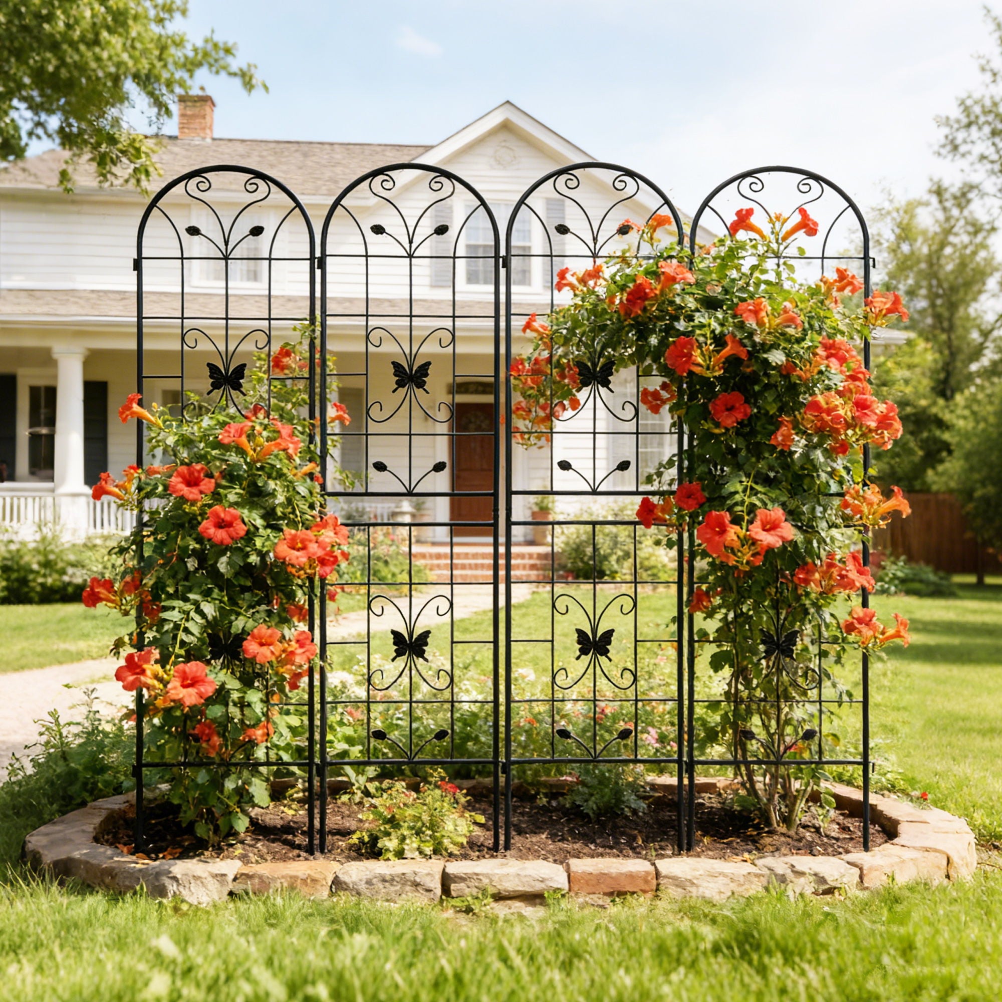 Garden Metal Trellis Rustproof Trellis For Climbing Plants Outdoor Flower Support