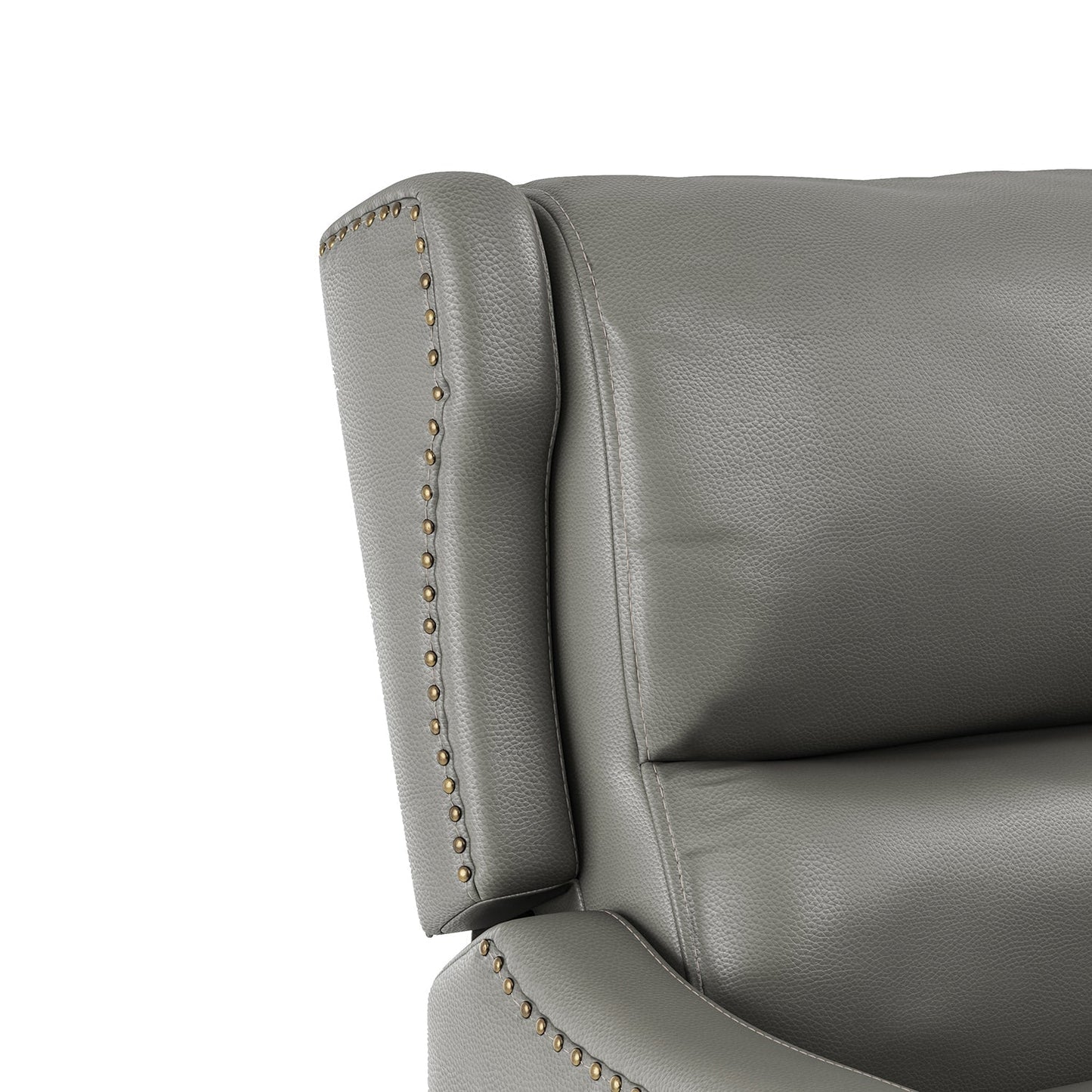 Marte Genuine Leather Recliner-GREY