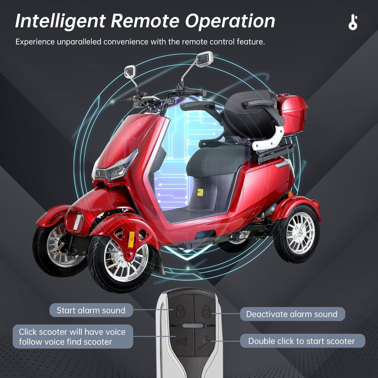 Electric Mobility Scooter With Big Size And High Power - Red