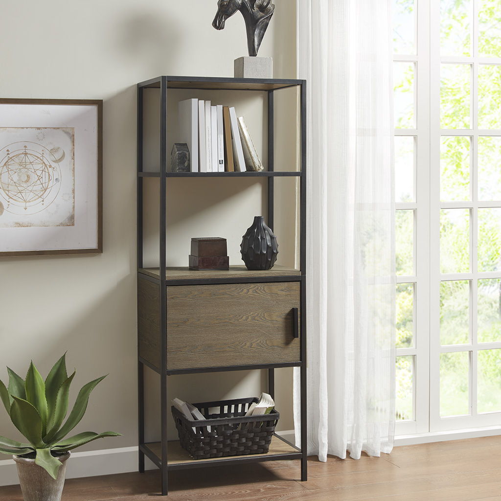 Darley - 3 Shelf Bookcase With Storage Cabinet - Gray