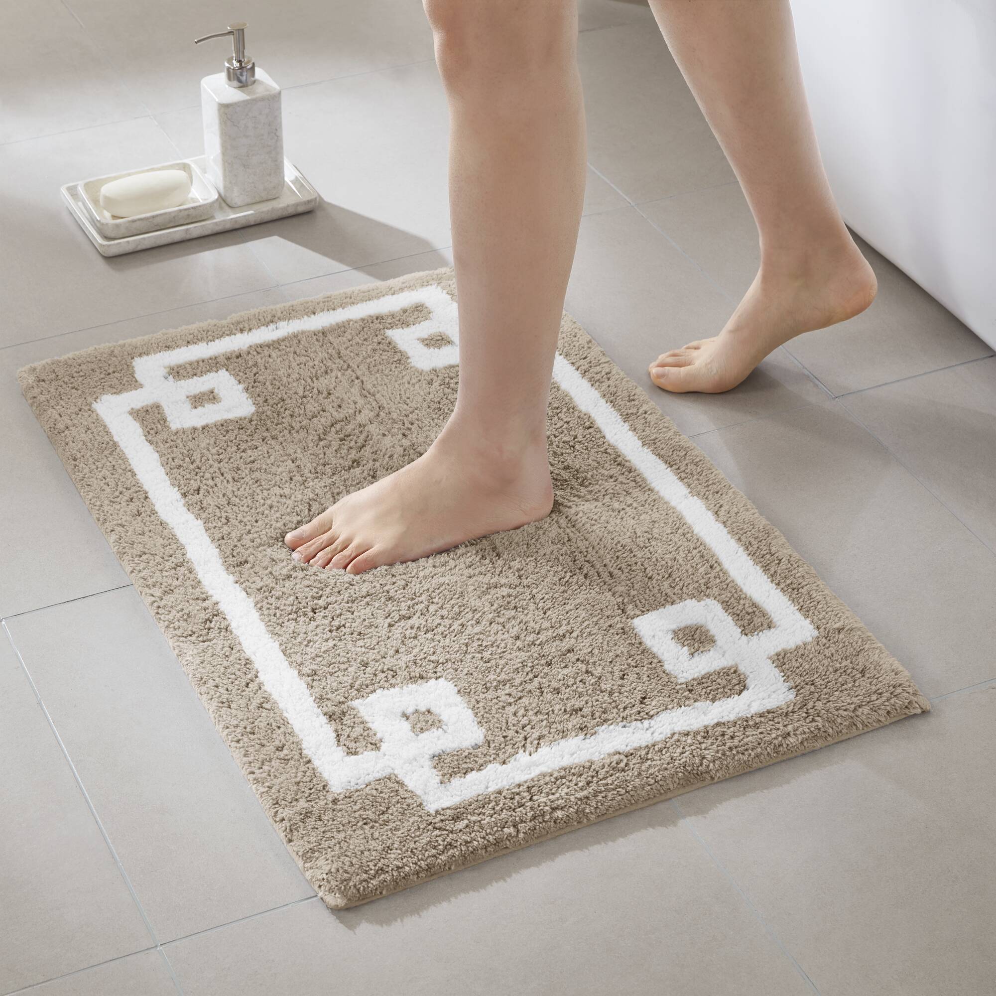 Evan - 24" x 72" Tufted Bath Rug - Taupe
