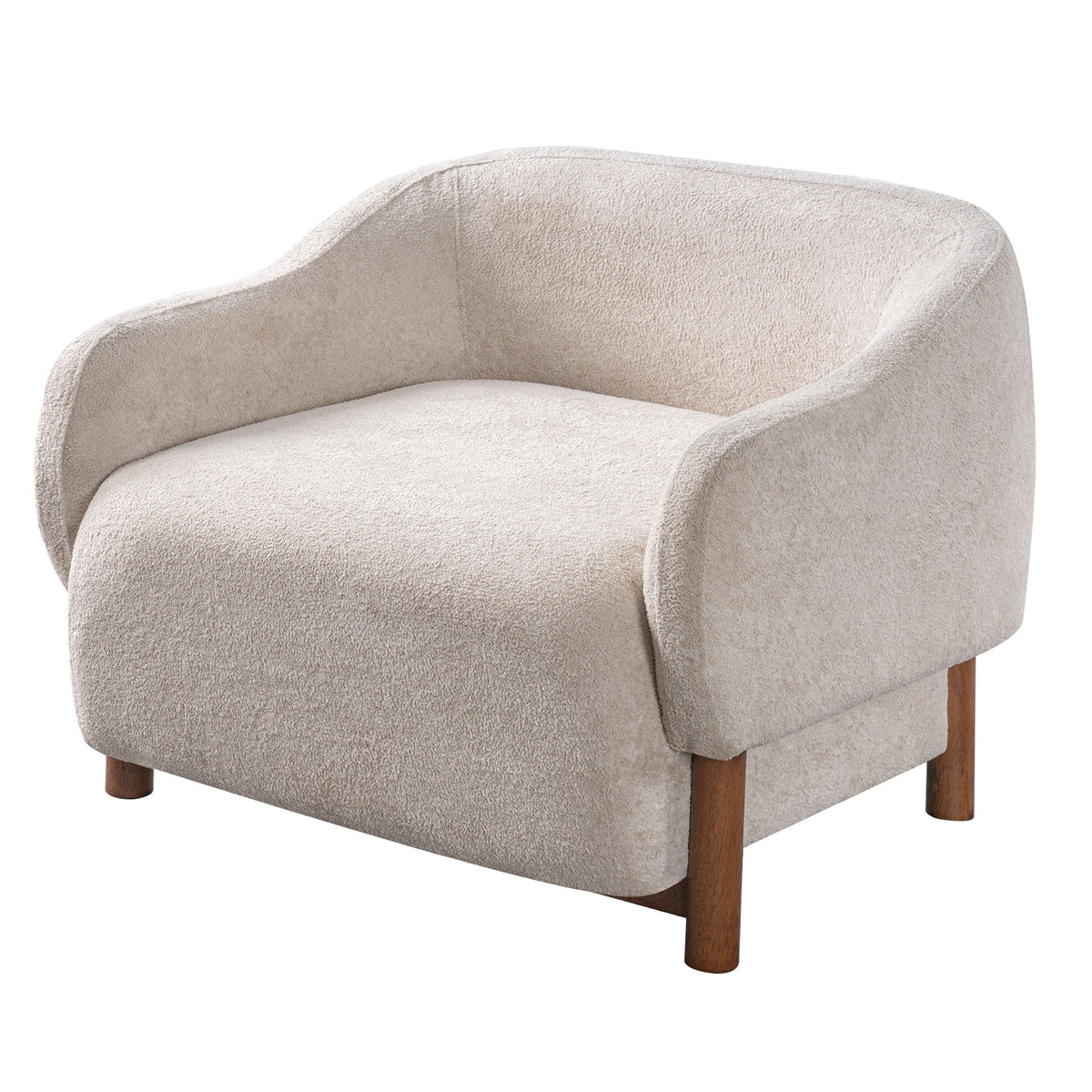 Modern Accent Chair With Recessed Arms And Tight Back