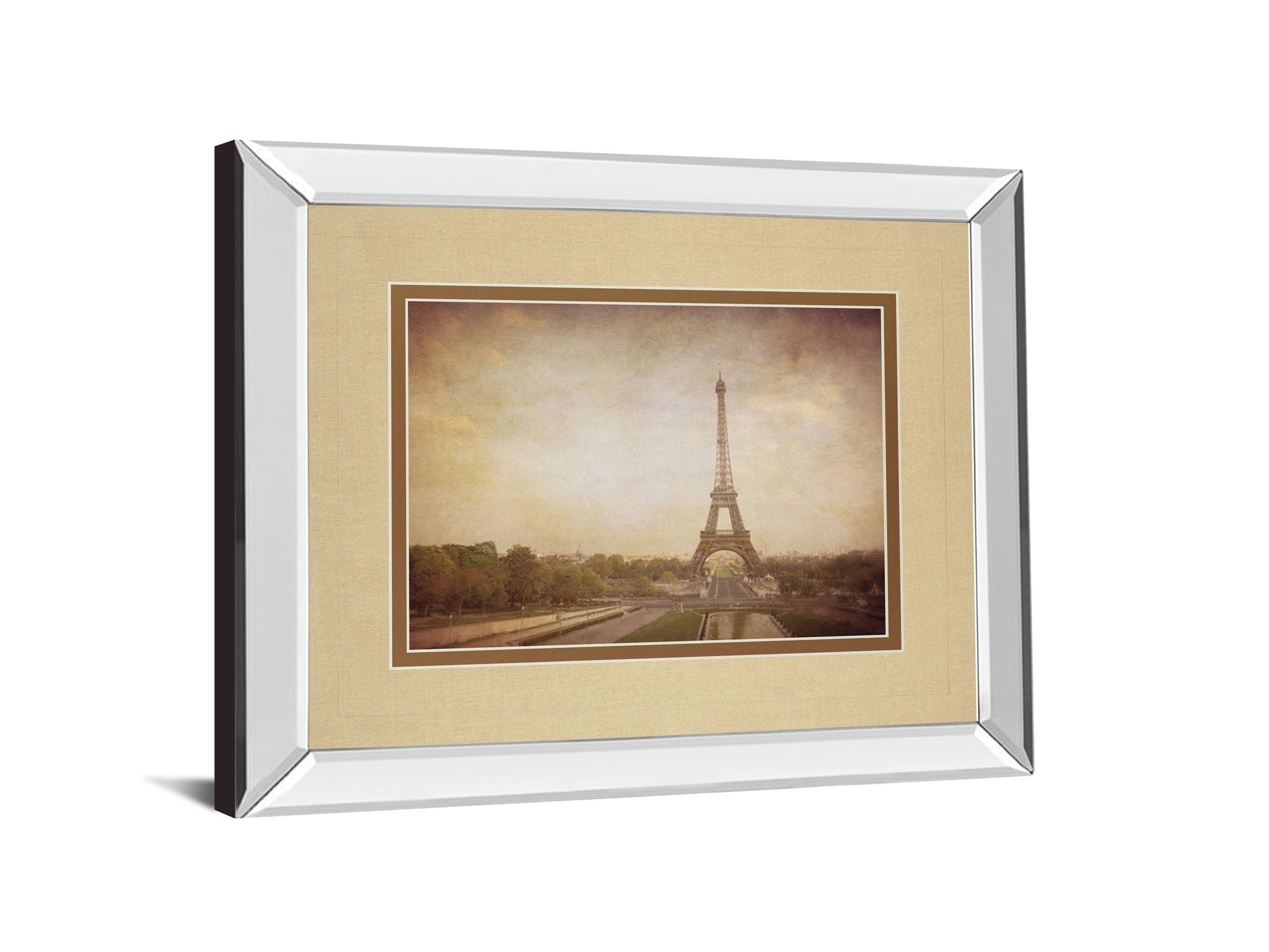 Tour De Eiffel By H. Jacks - Mirror Framed Print Wall Art - Light Brown