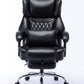 High Back Massage Reclining Office Chair with Footrest - Executive Computer Home Desk Massaging Lumbar Cushion , Adjustable Angle , Breathable Thick Padding for Comfort (Black)