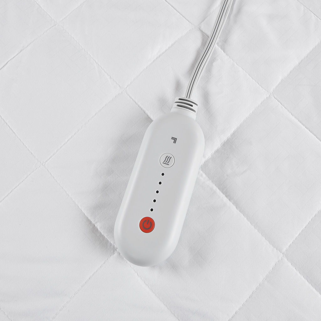 Embossed - Queen Heated Mattress Pad - White