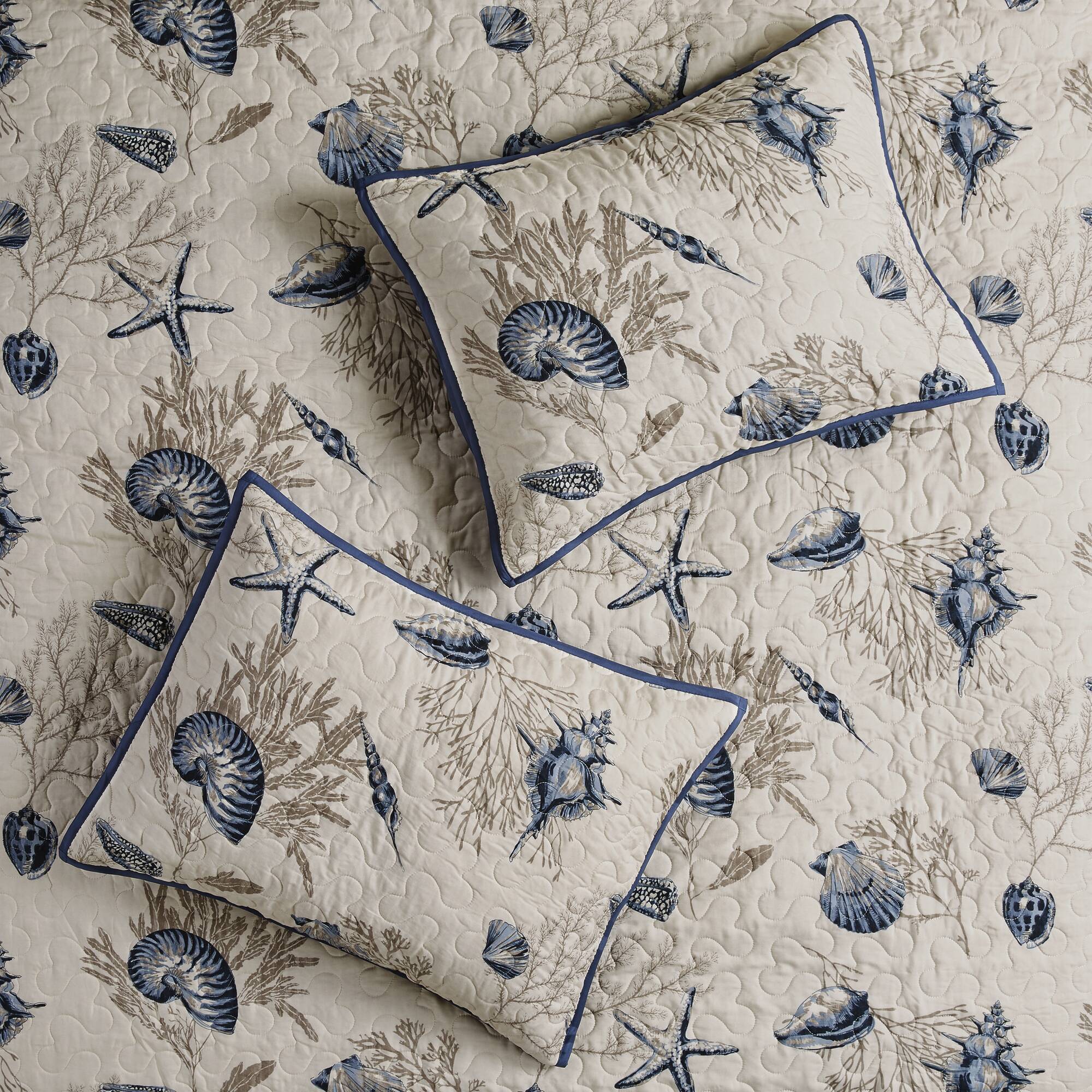Bayside - Reversible Coverlet Set Microfiber - Blue