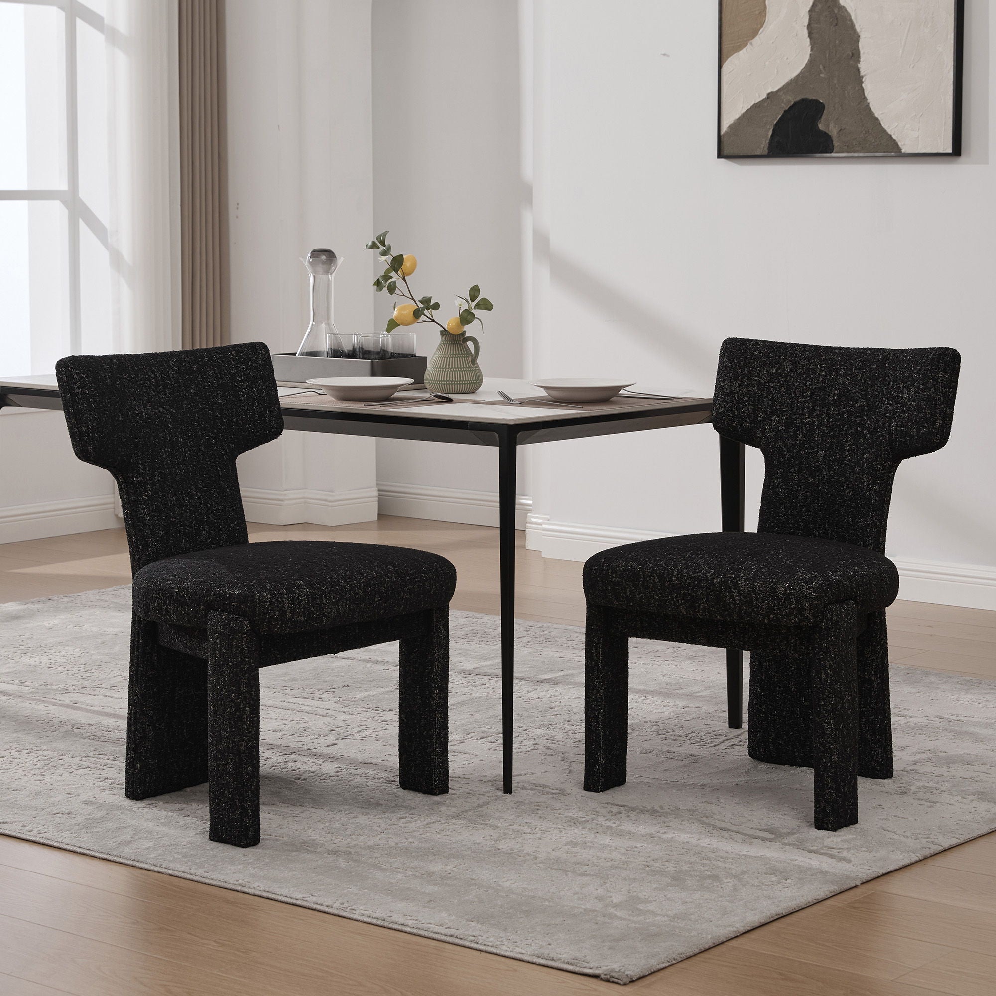 Armless Curved Back Accent Chairs