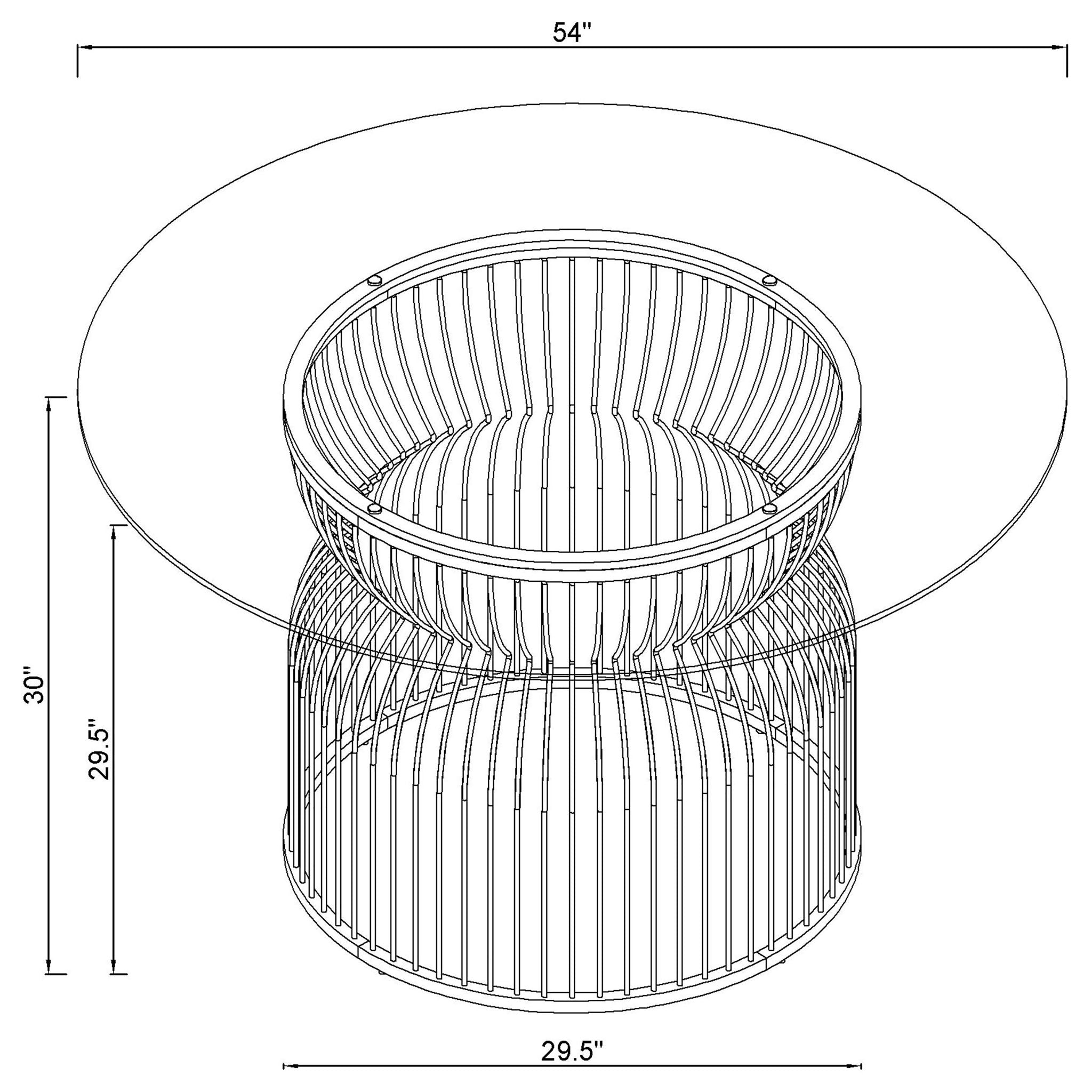Round Dining Table Industrial Dining Table With Open Cage Base - Gunmetal