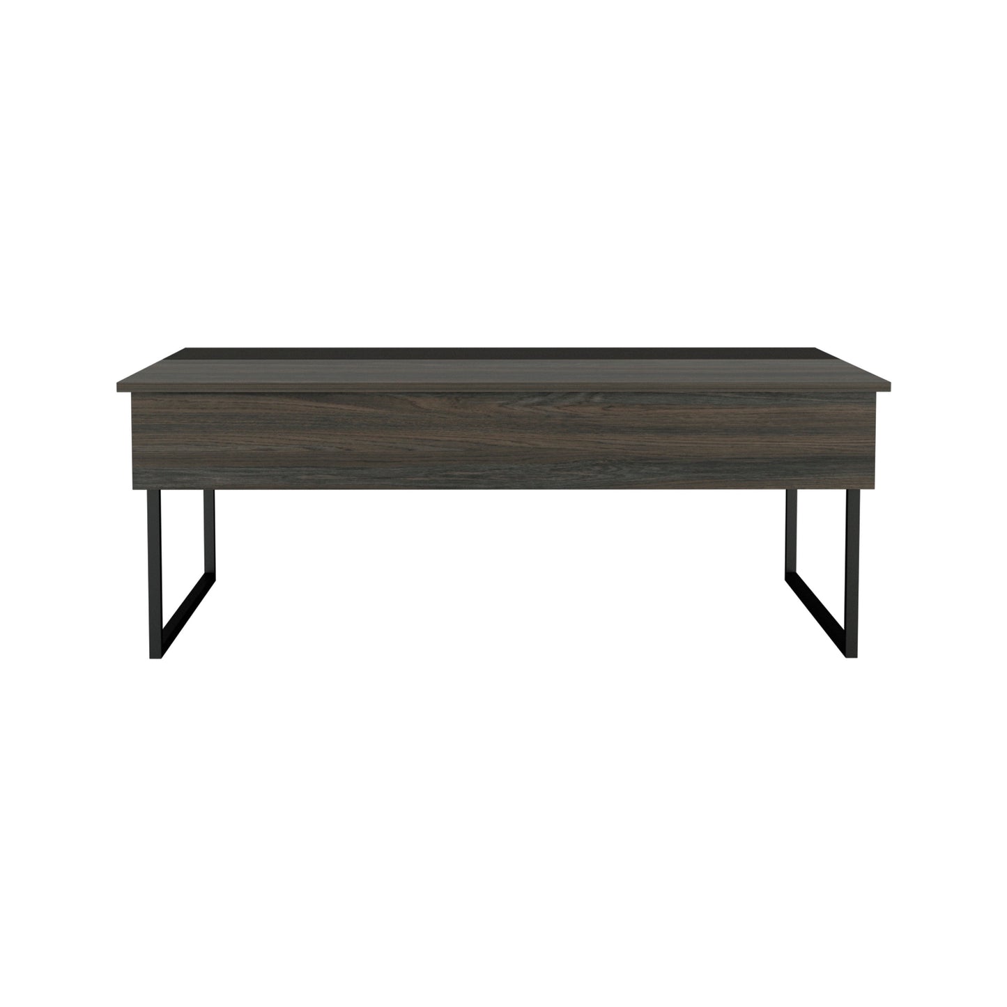 Lift Top Coffee Table Wuzz, Two Legs, Two Shelves, Carbon Espresso / Black Wengue Finish