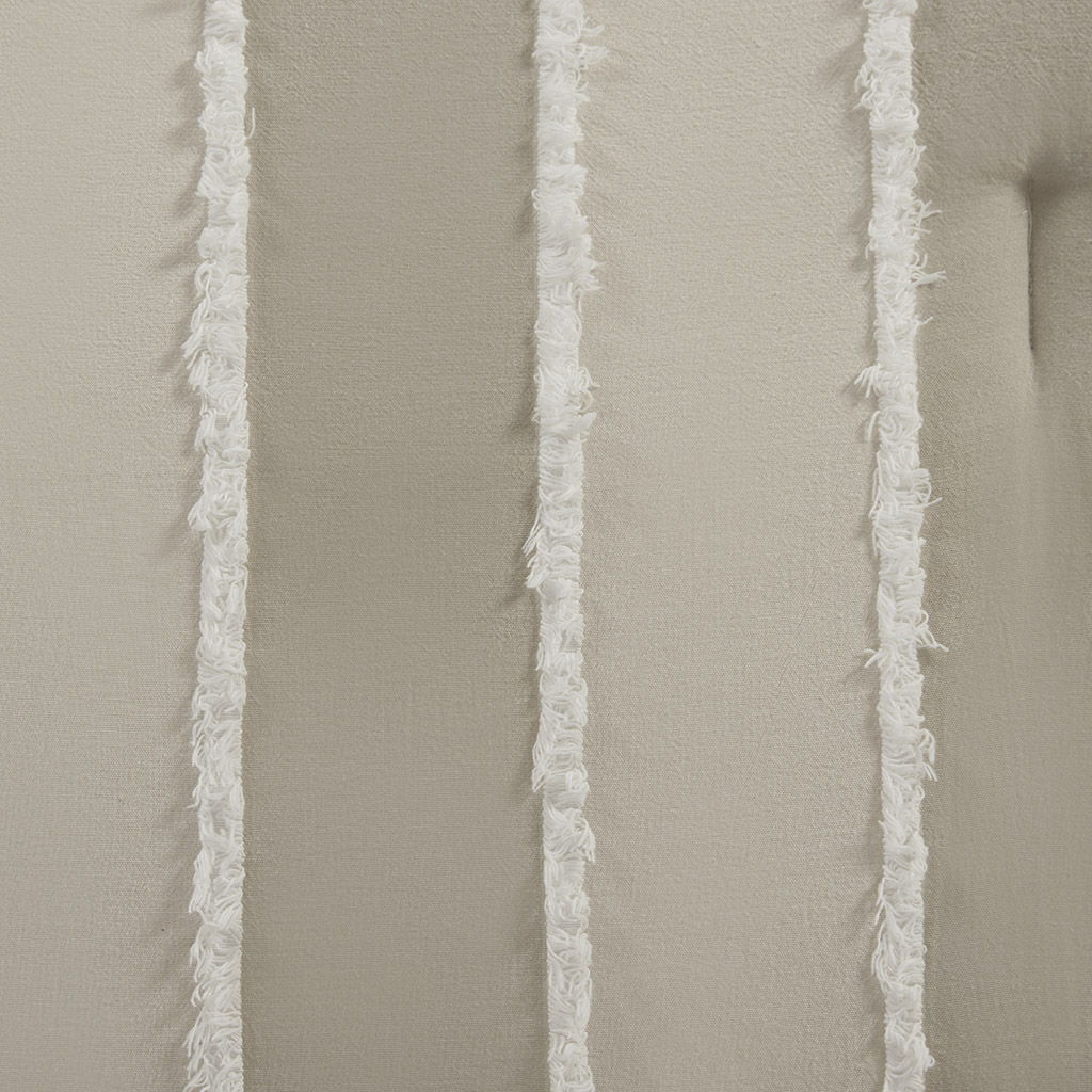 Shay - 3 Piece Striped Cotton Comforter Set - Beige