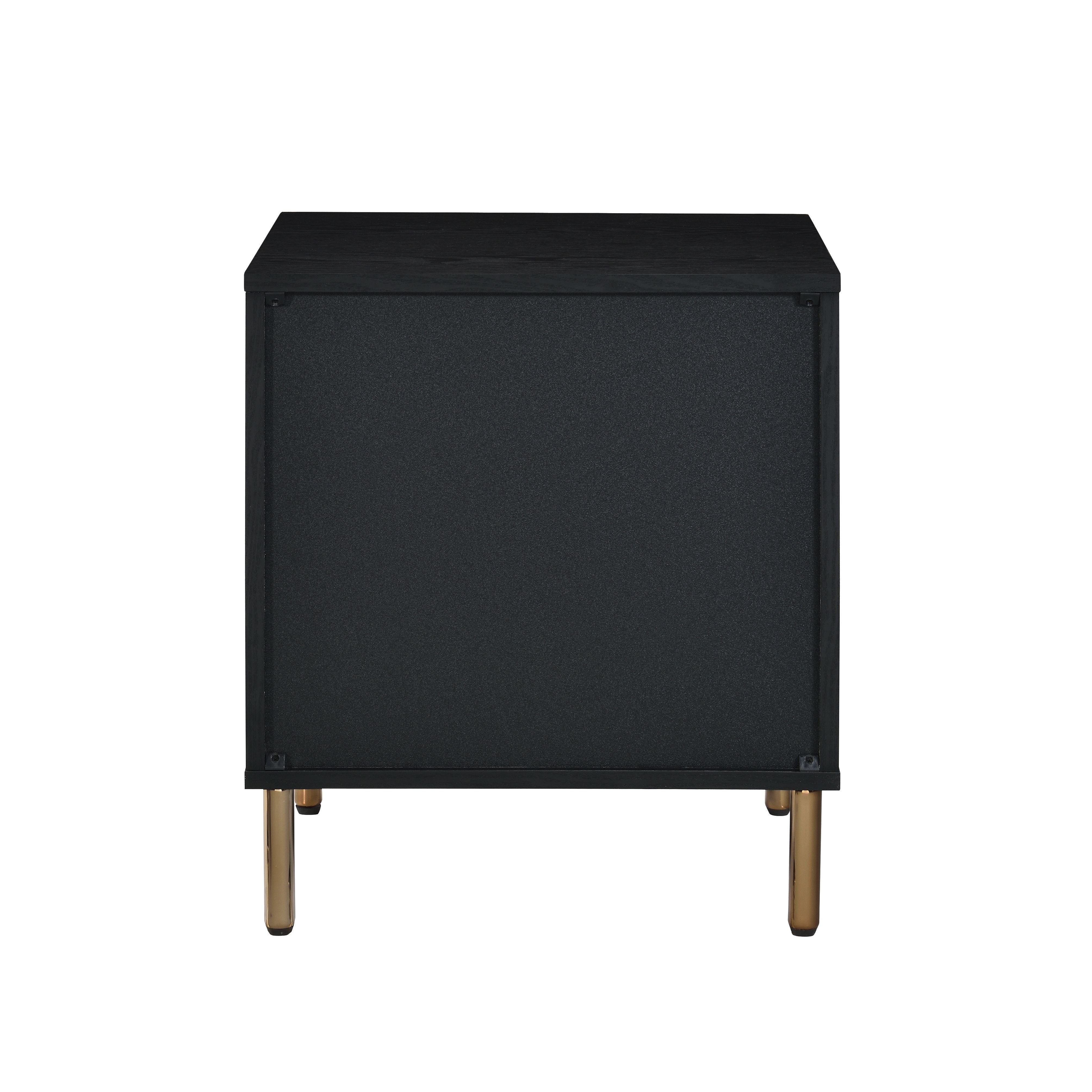 Myles - Nightstand - Black / Gold / Silver