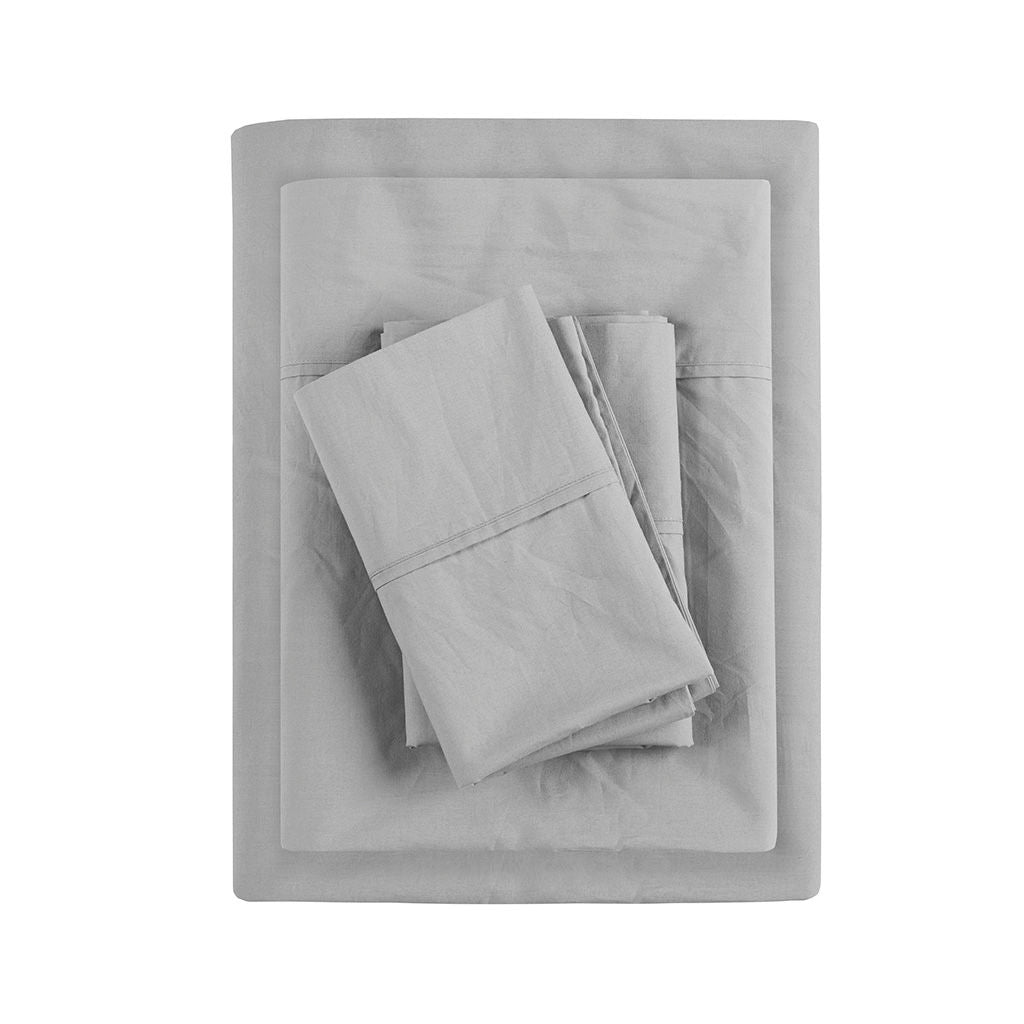 Peached Percale - King Sheet Set - Gray