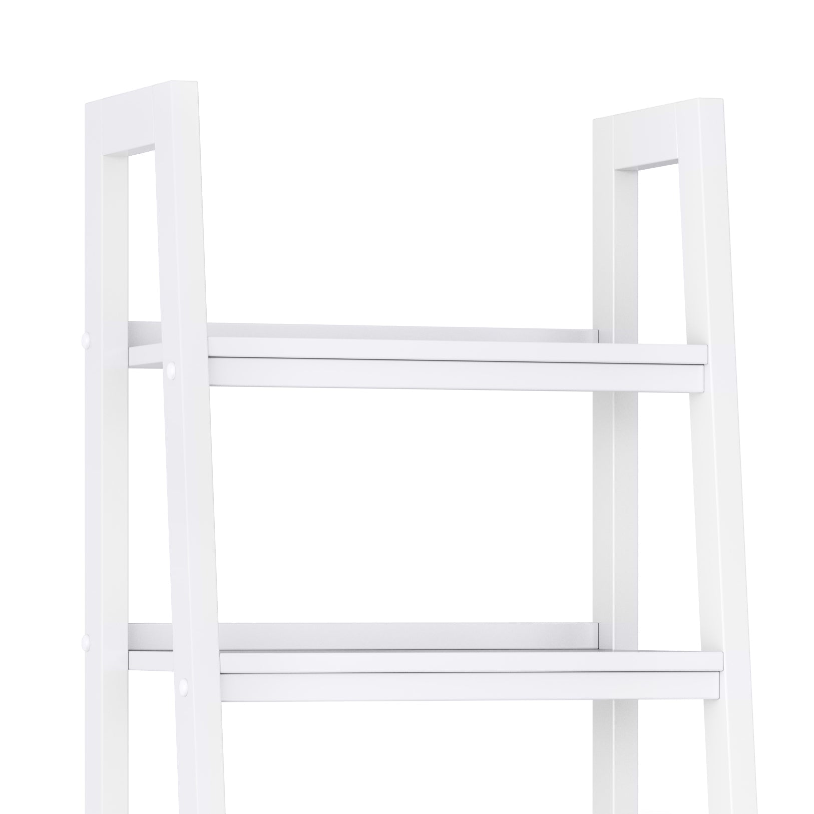 Sawhorse - Ladder Shelf with Storage - White