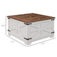 HOMCOM Coffee Table with Flip Top Hidden Storage, Square Center Table White