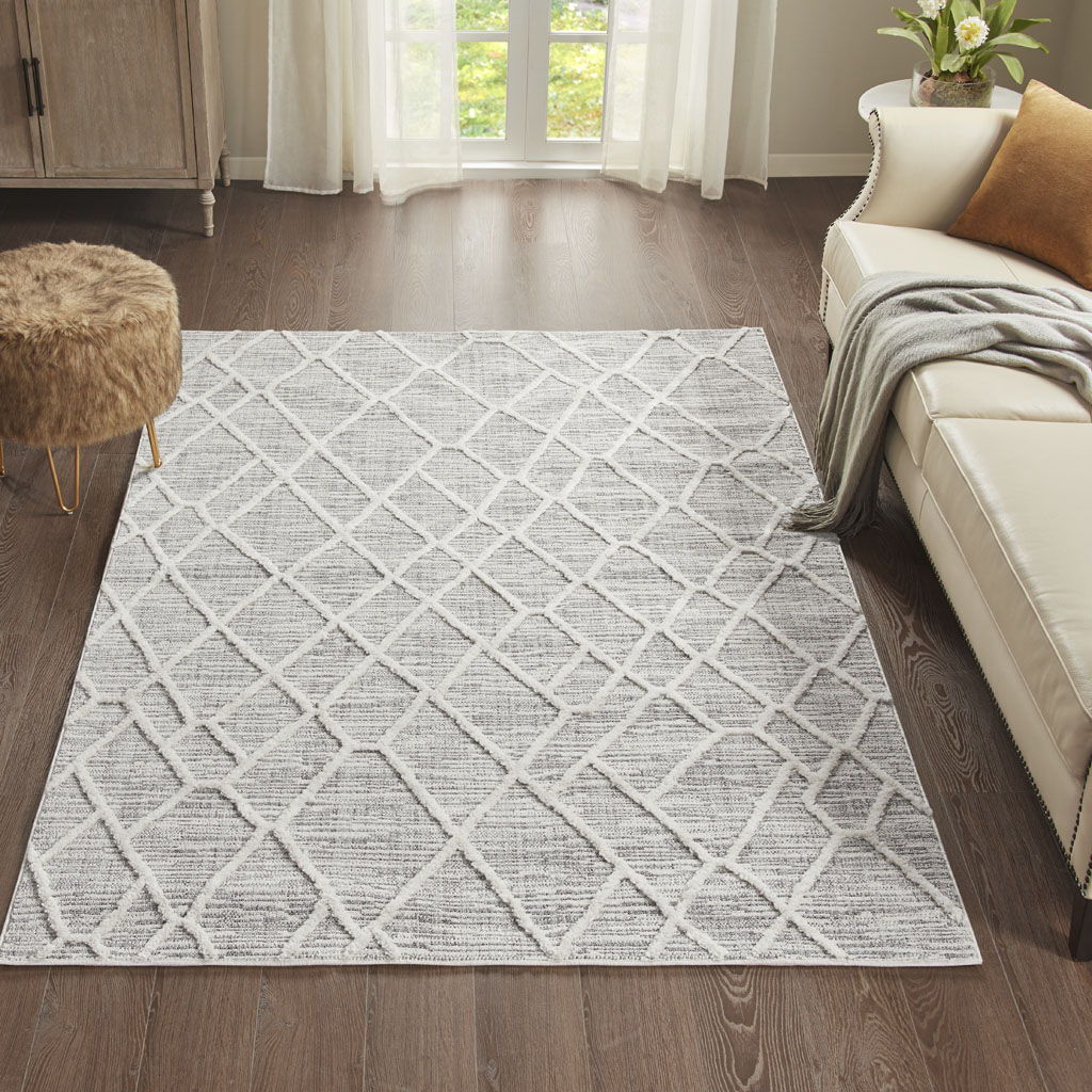Ashley - 5' x 7' Terni Pebble Indoor Area Rug - Gray / Cream