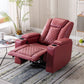 PU Material With Cup Hold Storage USB Recliner,Red