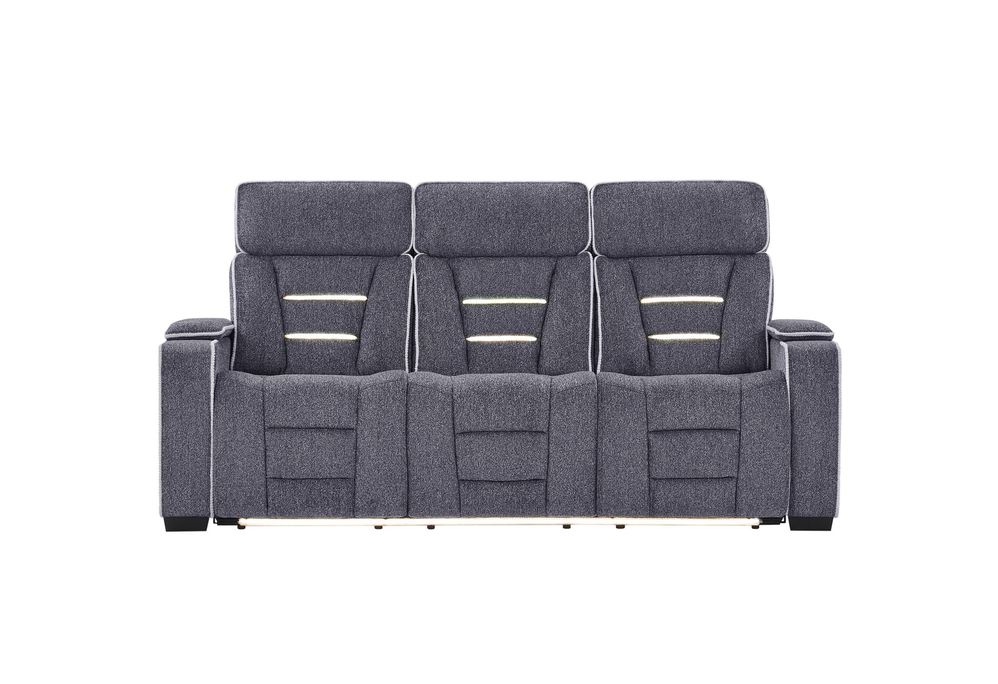 U1895 - P2 Reclining Sofa With IS And LED - Dark Gray
