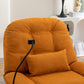 Smart Power Recliner Sofa USB Charger With Bluetooth Swivel Single Chair with Voice Control Gaming Sleeping working Hidden Arm Storage (Orange)