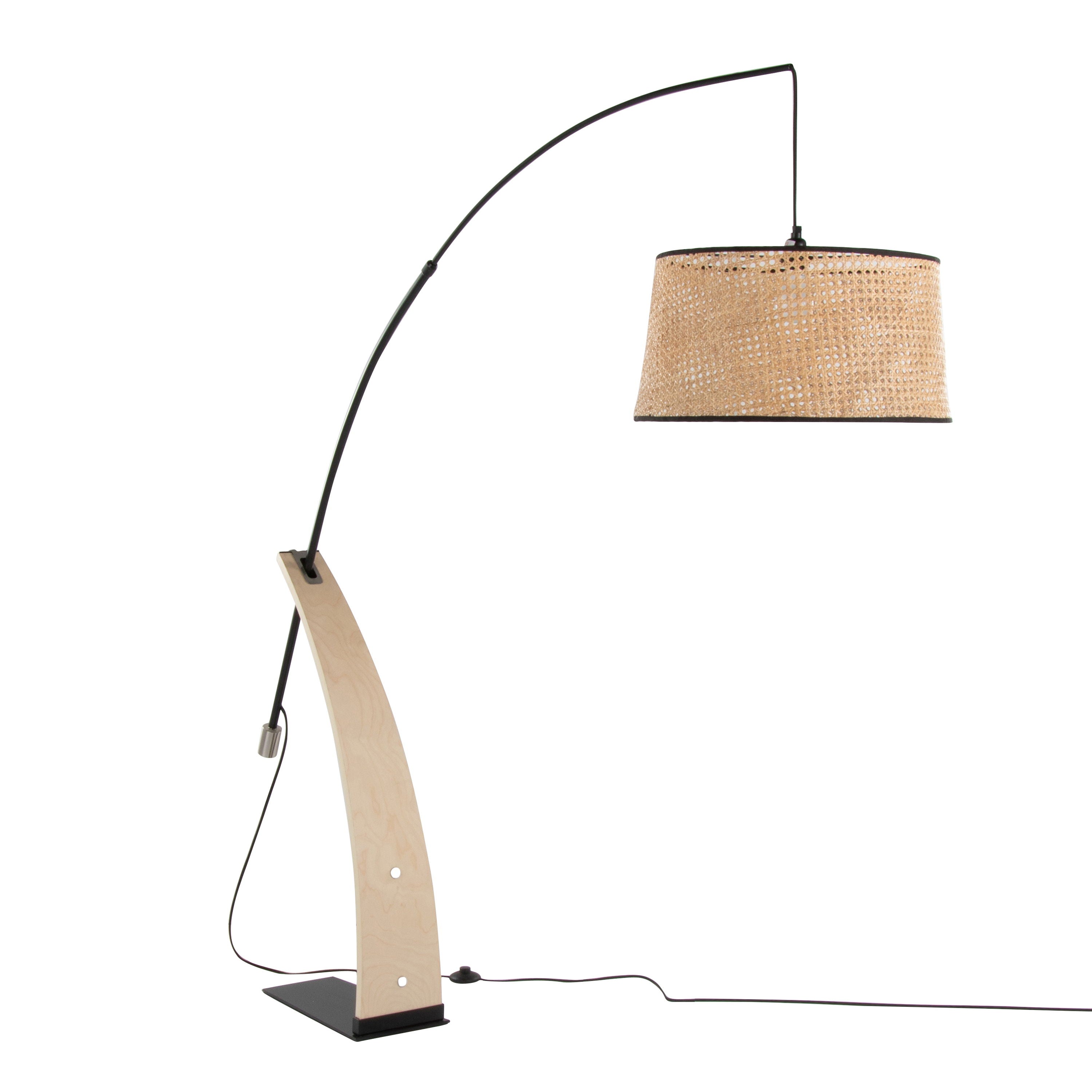 Robyn - Salon Mid-Century Modern Floor Lamp - Natural / Black