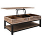 U-style Lift Top Coffee Table with Inner Storage  Space and Shelf (As same As WF198291AAN)