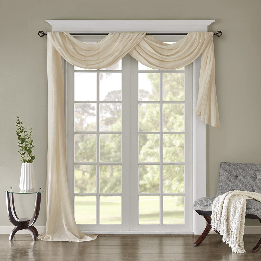 Harper - Solid Crushed Scarf Sheer - Cream
