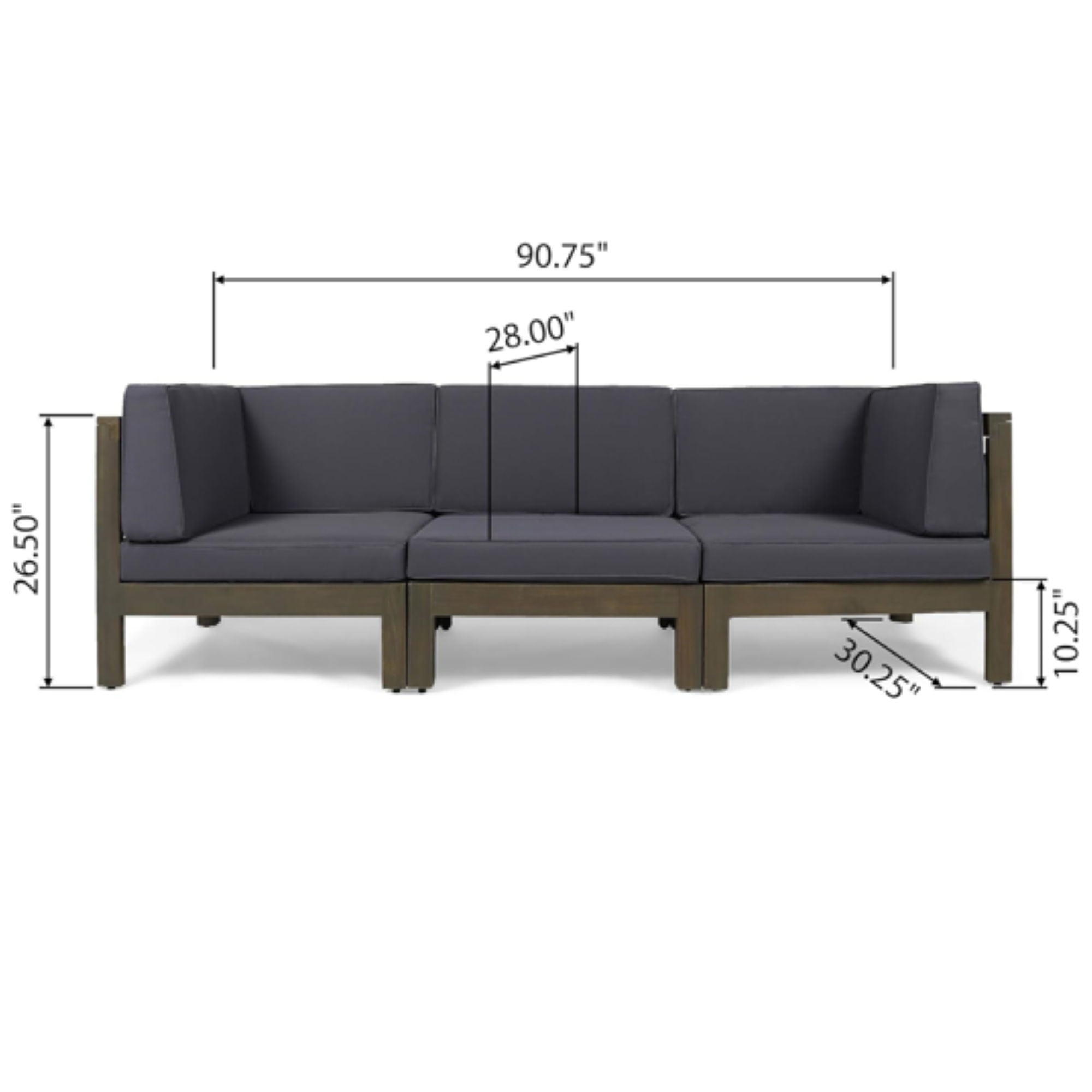 Oana - 3 Piece Sofa Set With Water Resistant Cushions