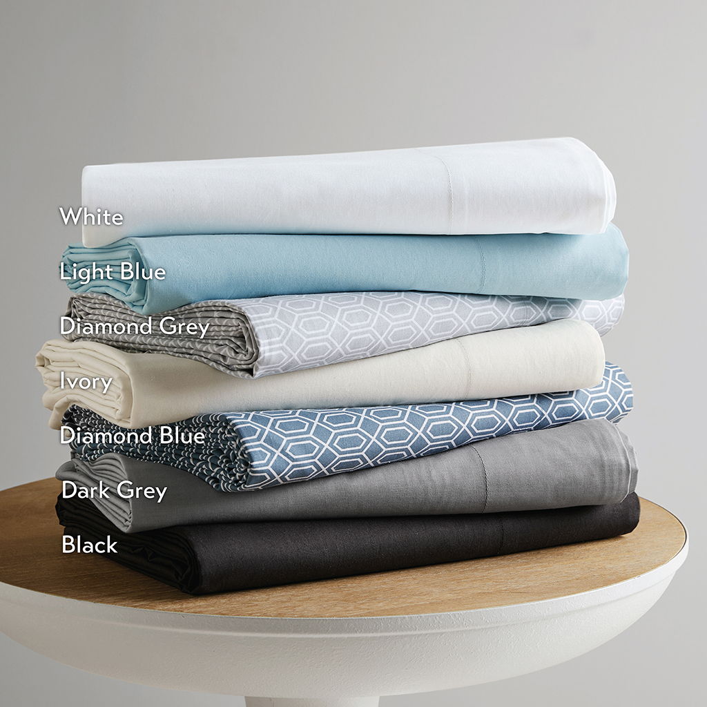 Cotton 144TC - California King Solid Sheet Set - Black