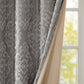 Knitted Jacquard Damask Total Blackout Grommet Top Curtain Panel