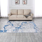 ZARA Collection Abstract Design Silver Blue Machine Washable Super Soft Area Rug