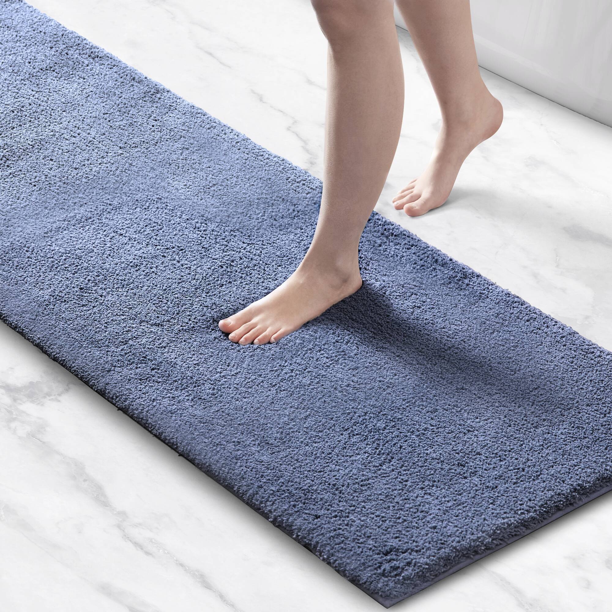 Marshmallow - 24" x 72" Bath Rug - Navy