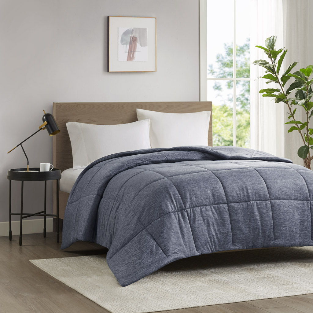Comfort Cool Jersey Knit - Oversized Down Alternative King Comforter - Navy