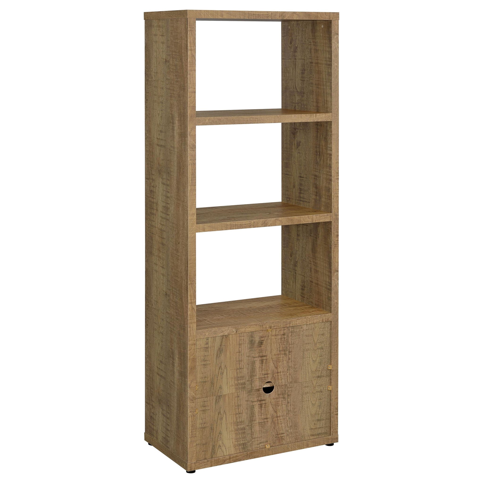 Noriega - 3 Shelf Media Tower With Open Shelves And Hidden Cabinet Storage - Mango Color