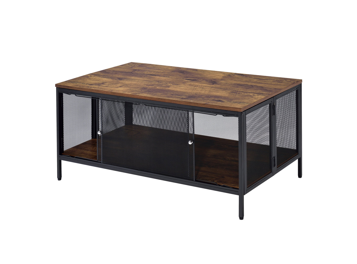 ACME Winam Coffee Table, Antique Oak & Black 82780