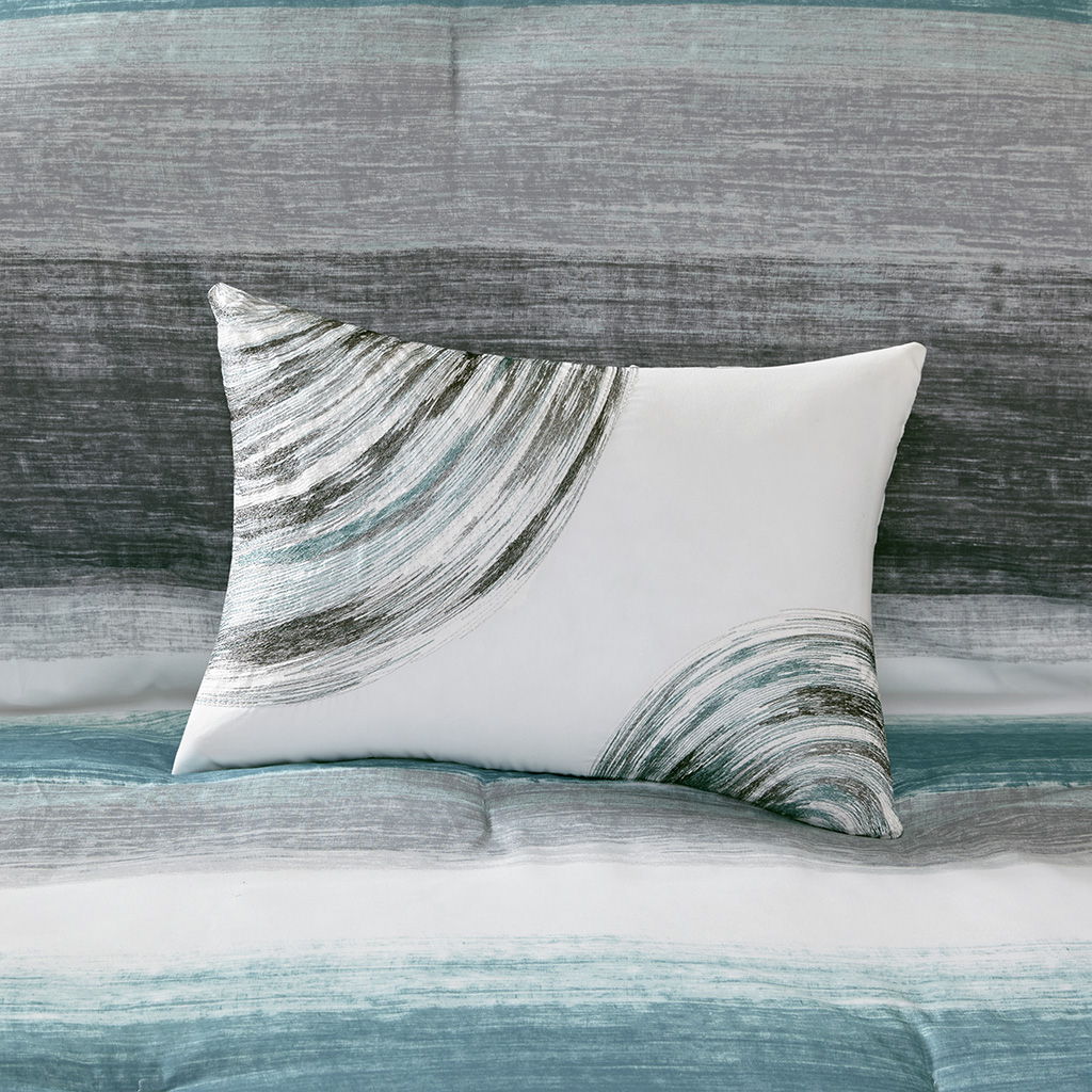 Saben - King Complete Comforter And Sheet Set - Aqua