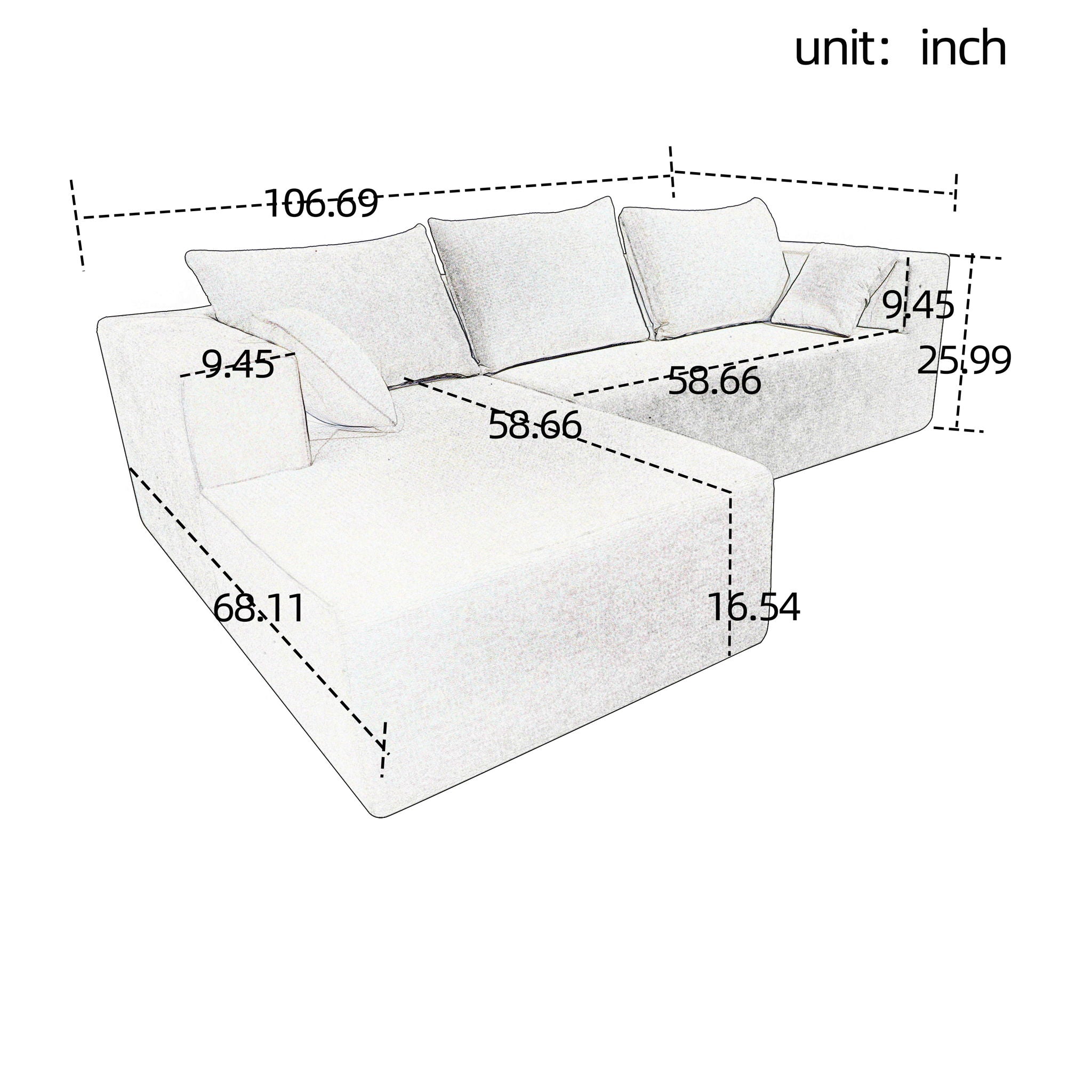 Modular Corner Sofa With Soft Fabric