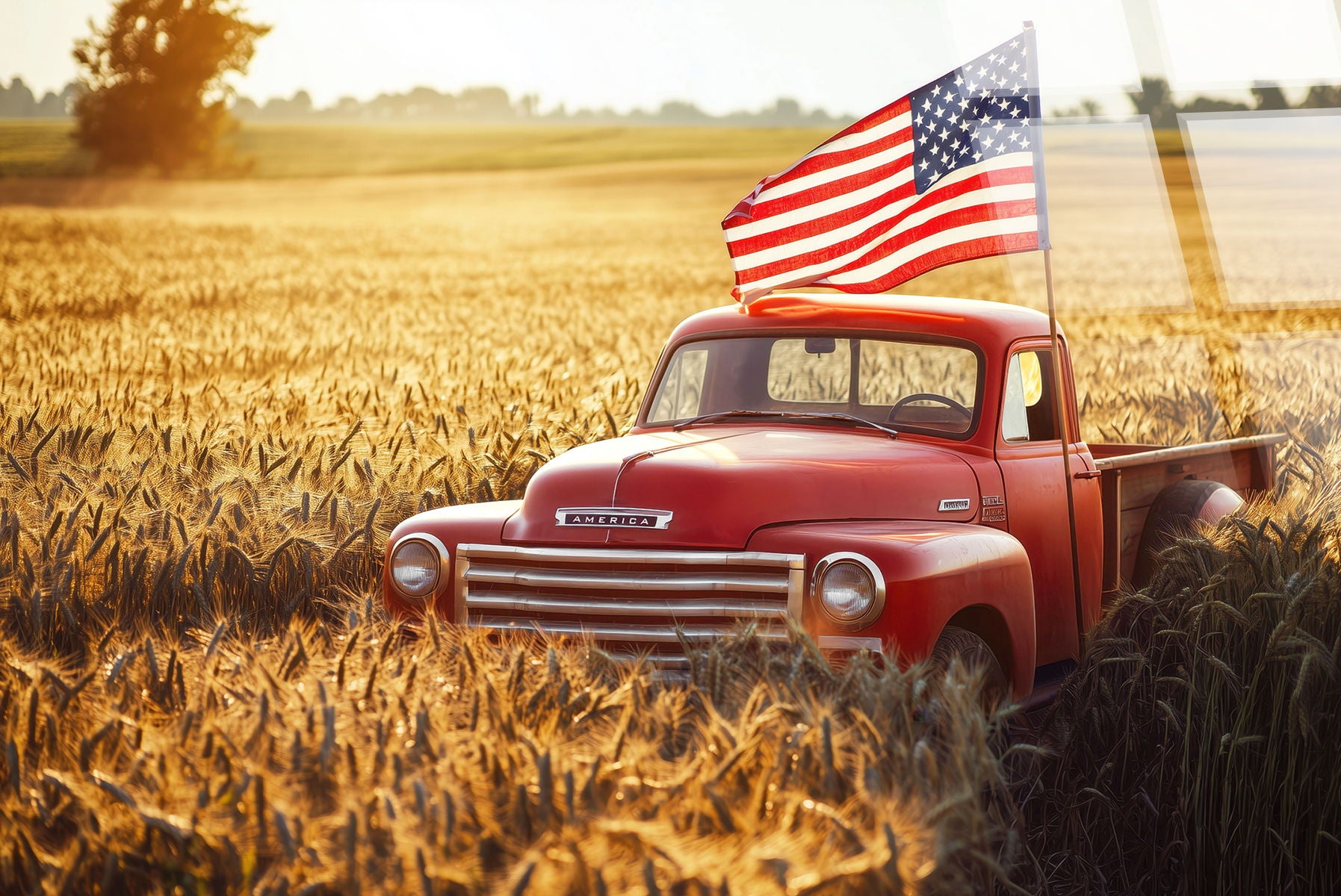"Rustic Patriot" Tempered Glass - Gold