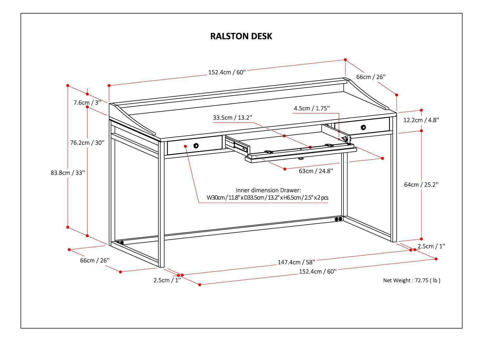 Ralston - Desk - Rustic Natural Aged Brown