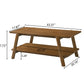 Metz Mid-Century Modern Wood Shelf 3-Piece Coffee Table Set, Walnut Finish