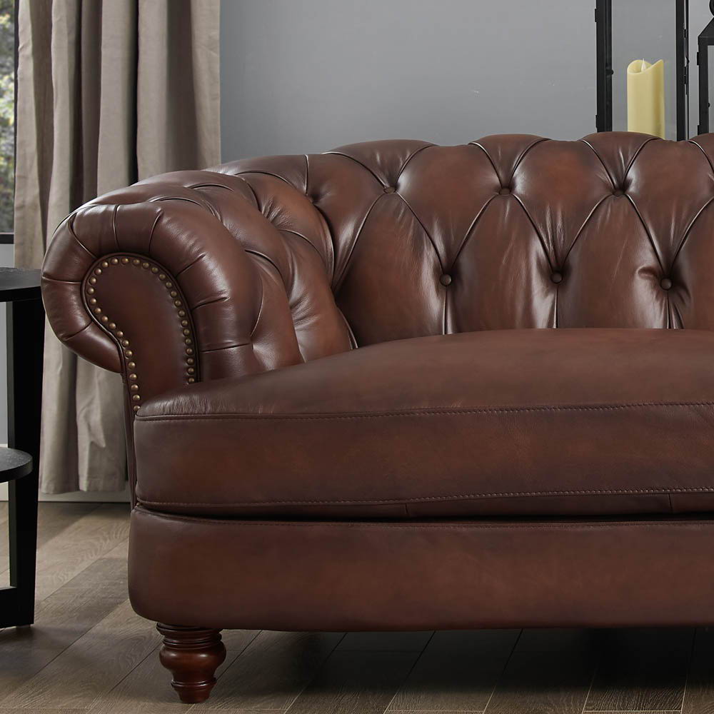 Newport - Leather Sofa - Caramel