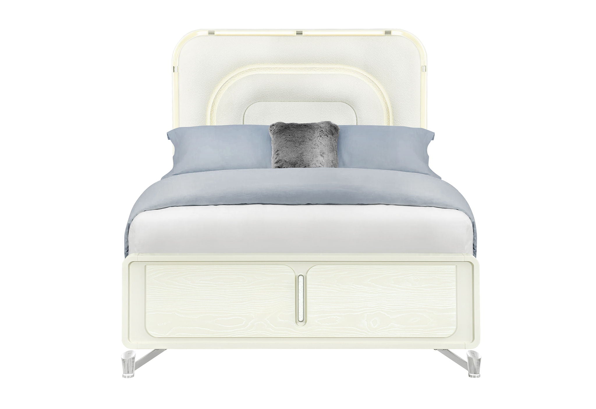 Lyra - Queen Bed Headboard With LED - Beige