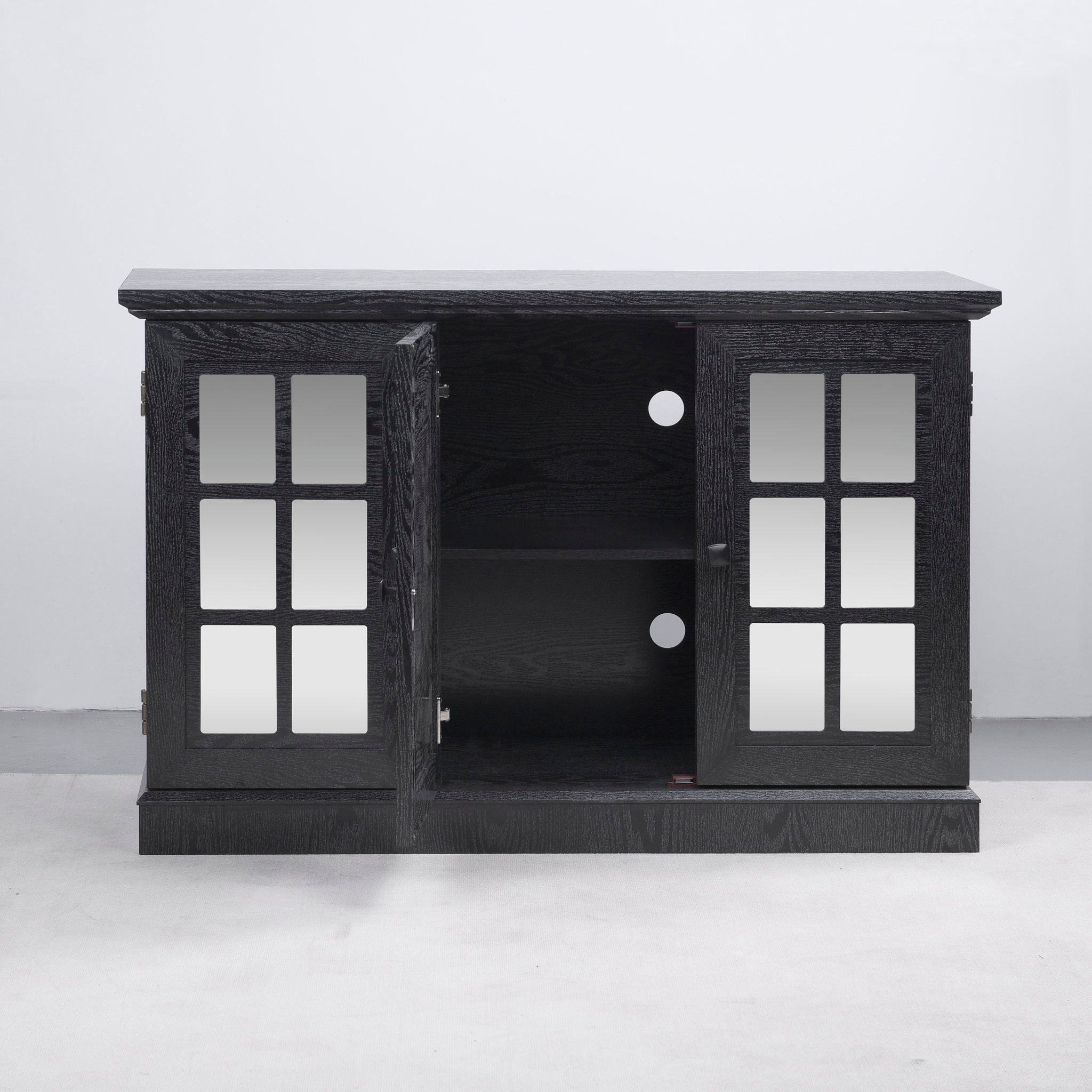 Storage Cabinet With 3 Mirrored Acrylic Doors, Adjustable Shelves