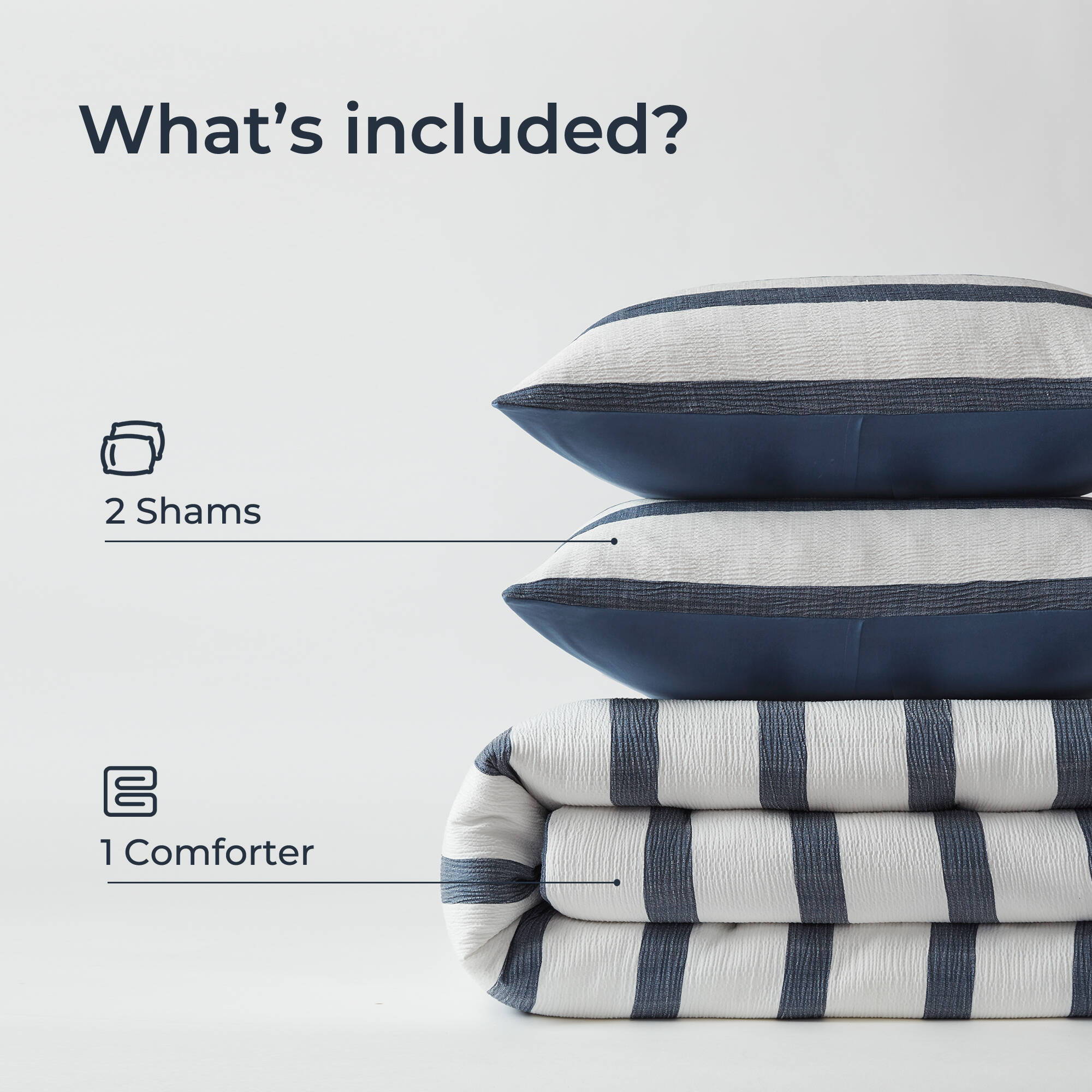 Merritt - King/California King Yarn-Dyed Striped Comforter - Blue